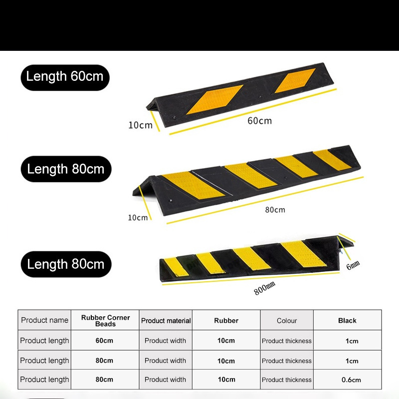 【Local shipment】Traffic Safety 80cmx10Ccm Rubber Wall Corner Guard ...