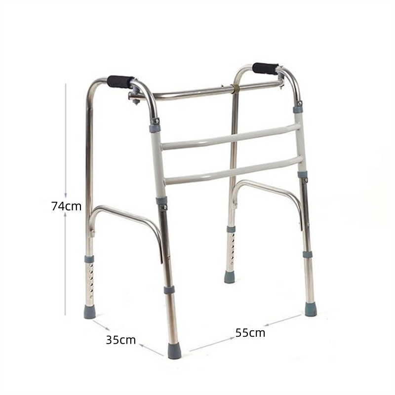 【COD】White Foldable Stainless Steel Walker with safety lock Walking Aid ...