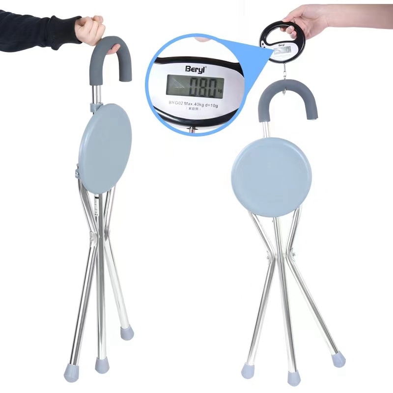 【Fast Delivery】Kerusi Solat Portable Light Weight Folding Crutches Cane