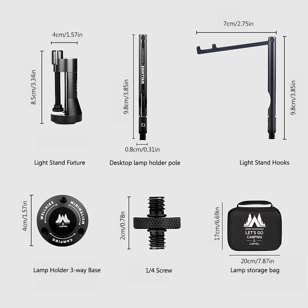AIGONI™ Lantern Camping Lamp Table Stand Hanger Tripod Camping Lights ...