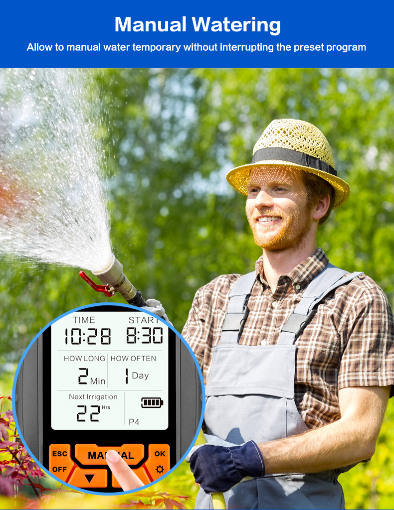 FUJIN Large LCD Display Water Timer Waterproof IP65 Home Garden ...