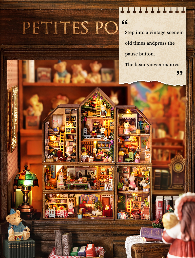CUTEBEE Building Block Town DIY Doll House DIY House Miniature House ...