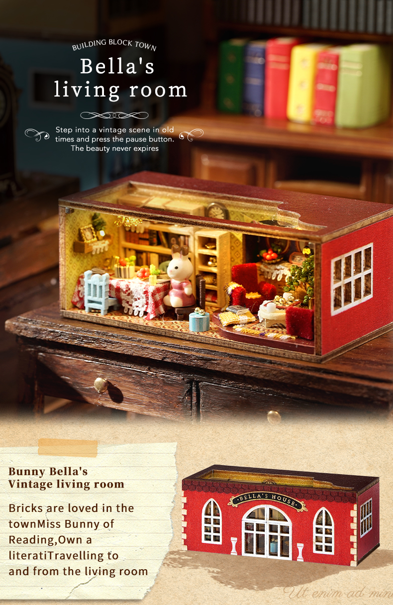 CUTEBEE Building Block Town DIY Doll House DIY House Miniature House ...