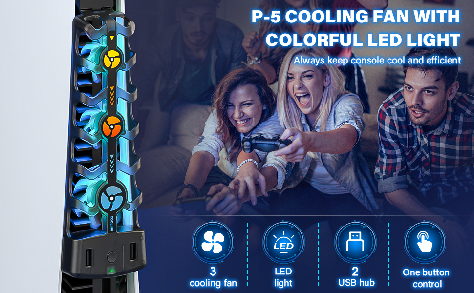 Cooling Fan for PS5 , Cooler Fan for PS5 with 3 Adjustable Quiet ...