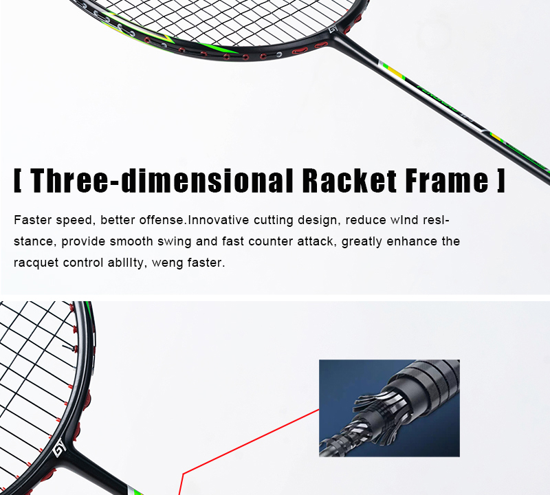 ALP FN 2pcs Badminton Rackets With Free Bag And Tied String 6U 72g 100% ...