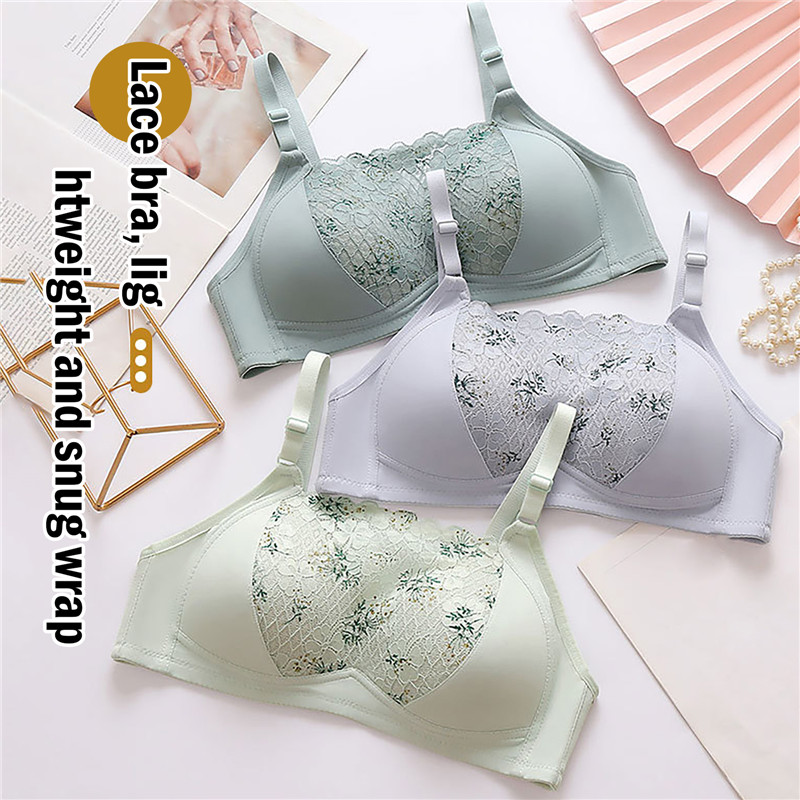 Wireless Push Up Bra B Cup Plus Size 38-44 Thin Sponge Bras Soft Comfort  Innerwear Bralette内衣女无钢圈聚拢调整型文胸内女衣薄款大码