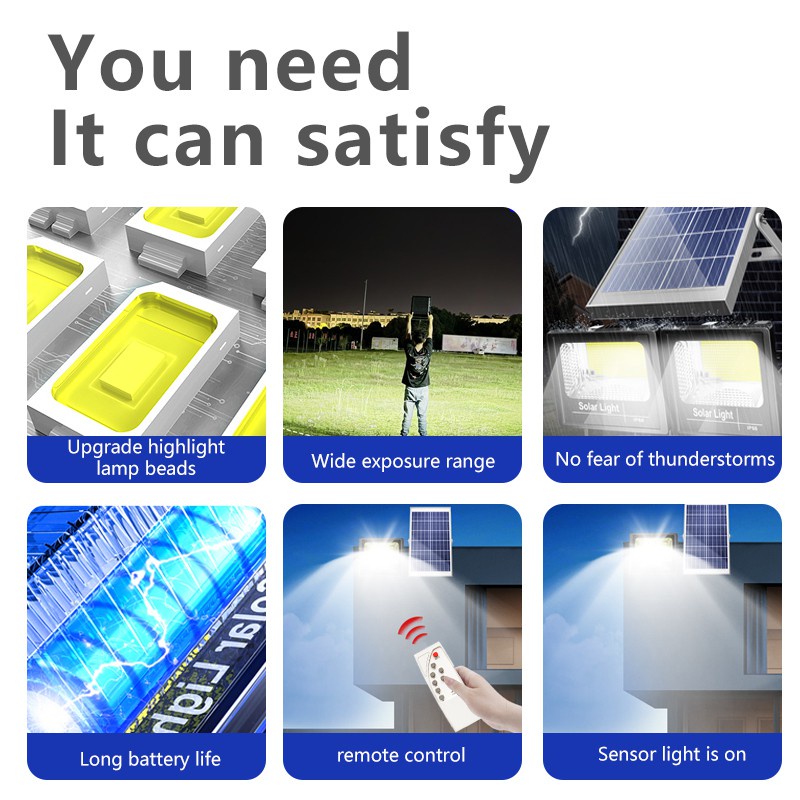 SOLAR IP67 Lampu Solar Light Outdoor Lighting Waterproof 100W 500W ...