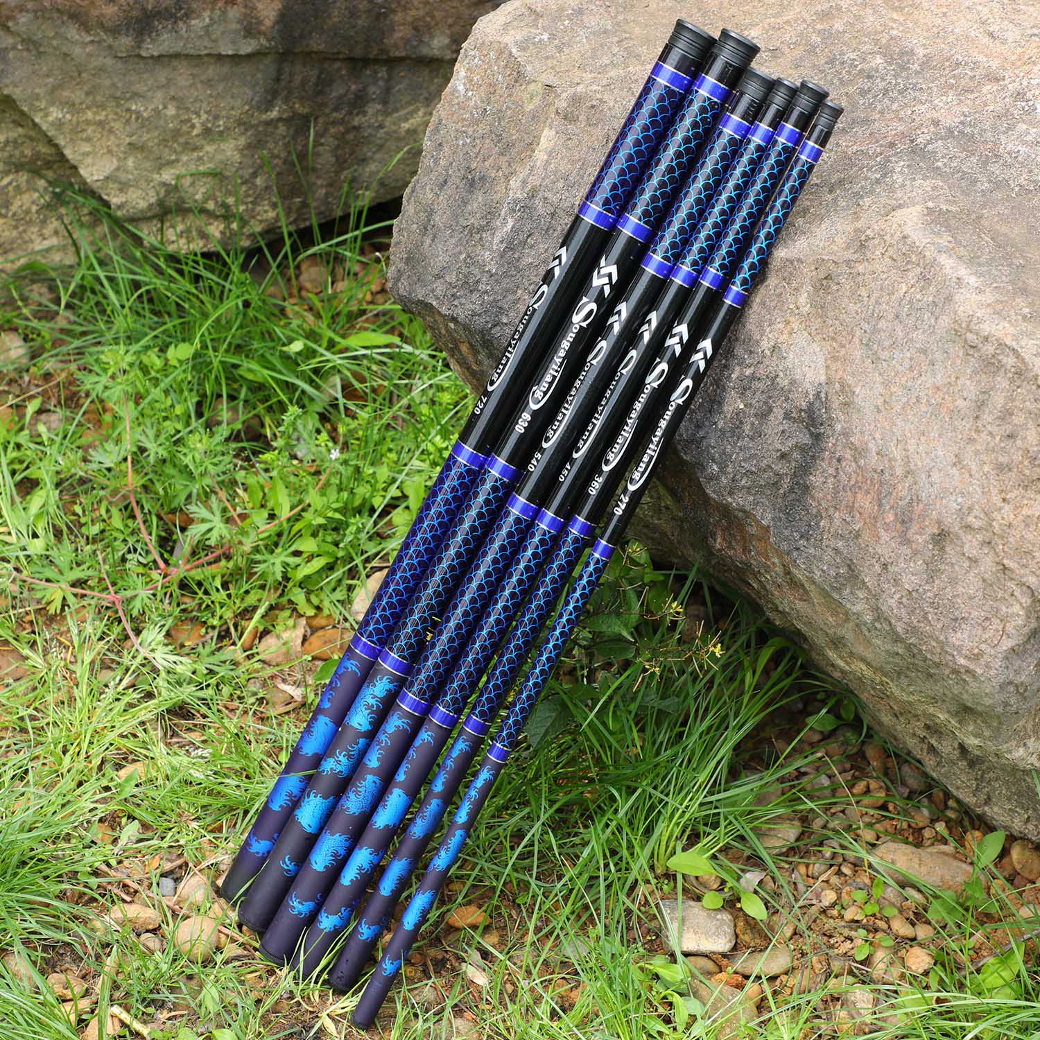 Telescopic Hard Fishing Rod Carbon Fiber 5-12 Sections Strong Super ...