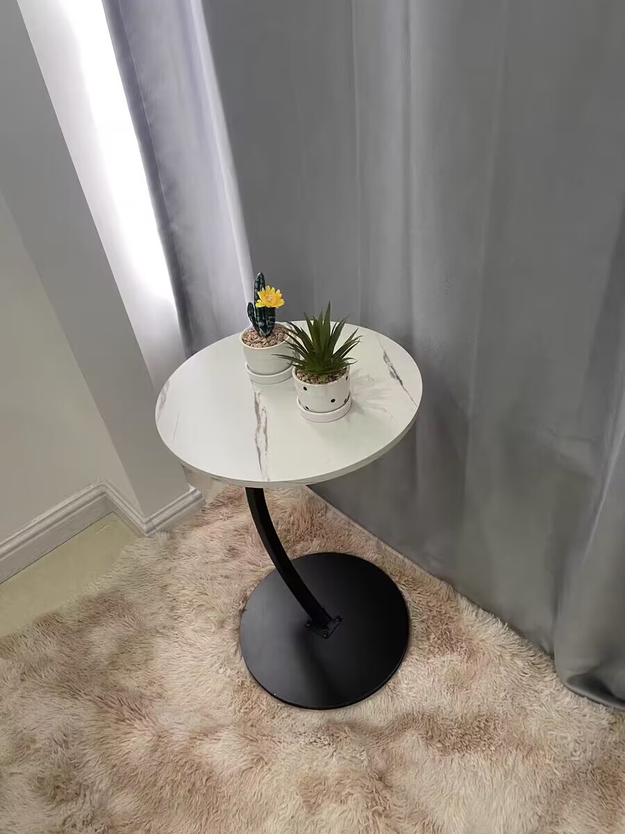 Simple Bedside Table Small Round Table Coffee Table Movable Sofa Side ...