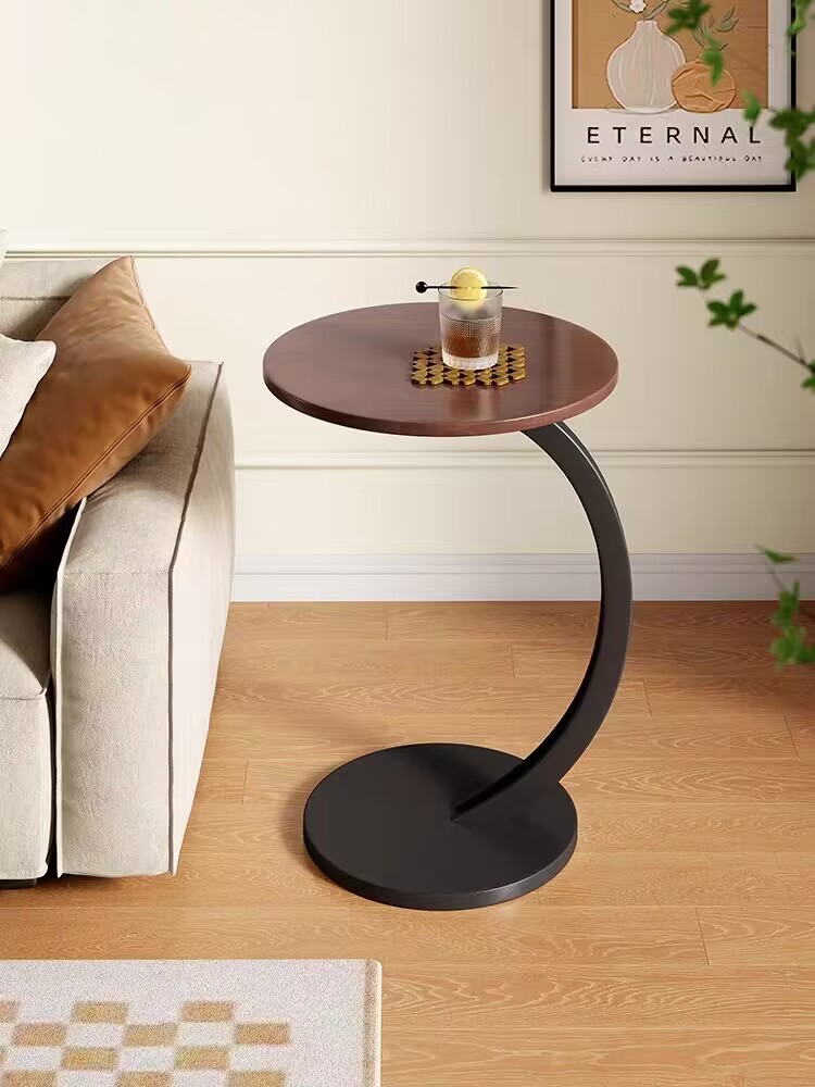 Simple Bedside Table Small Round Table Coffee Table Movable Sofa Side ...