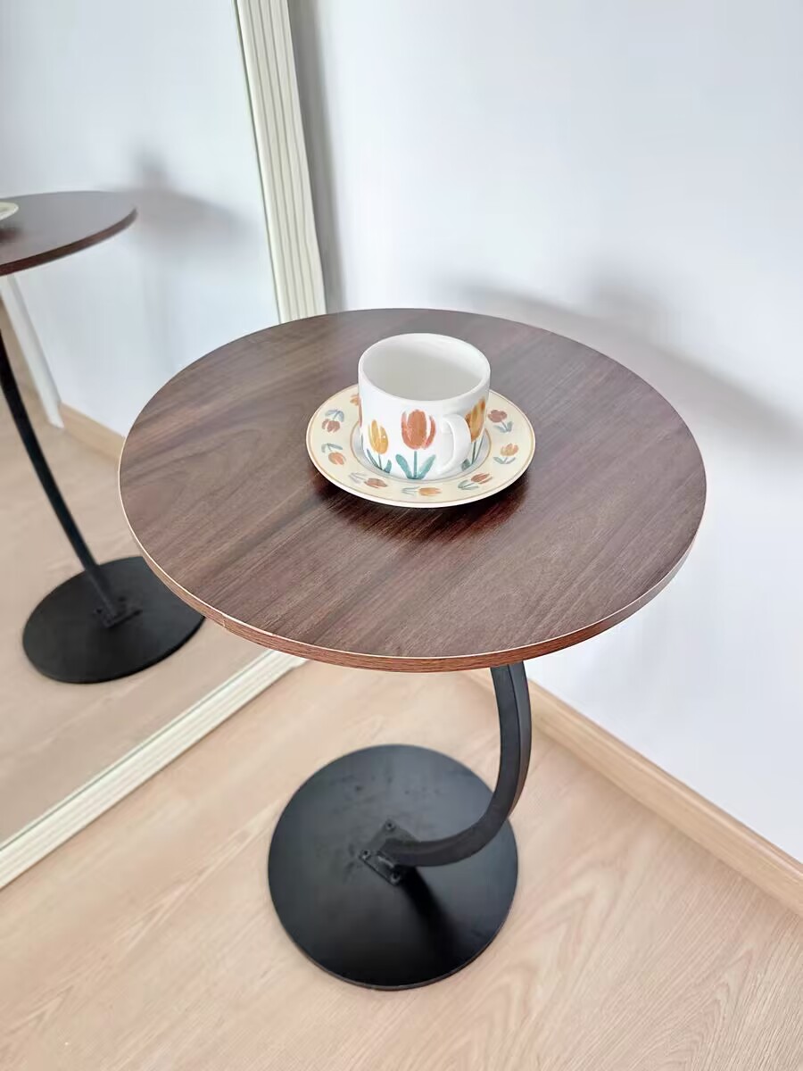 Simple Bedside Table Small Round Table Coffee Table Movable Sofa Side ...