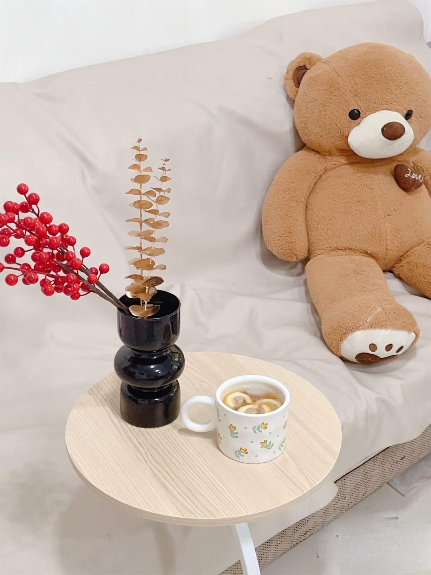 Simple Bedside Table Small Round Table Coffee Table Movable Sofa Side ...