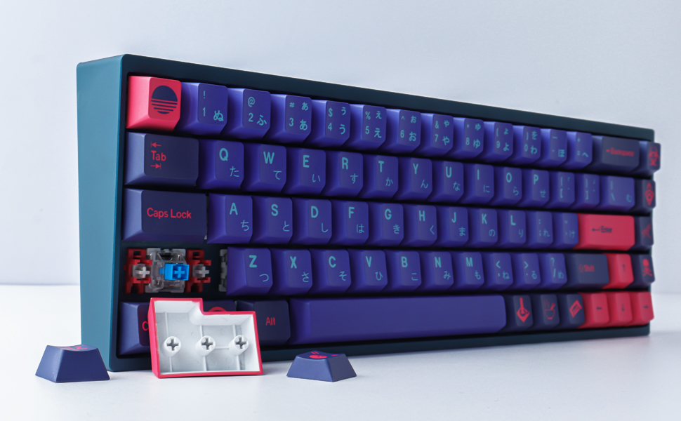 GMK Laser Wave Keycaps, 158 Keys PBT Keycaps Cherry Profile DYE-SUB ...