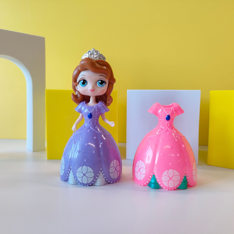 18Pcs/Set 8cm Disney Princess Change Clothes Snow White Anna Elsa Ariel ...