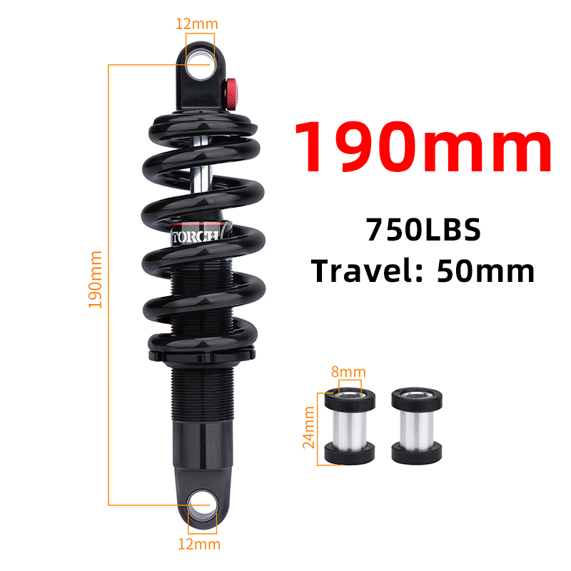 Mountain Bike Rear Shock Absorber Spring - 1000 Lbs/in Rate, Aluminum & Steel, For MTB & E-Bikes (Not For Road Bikes)