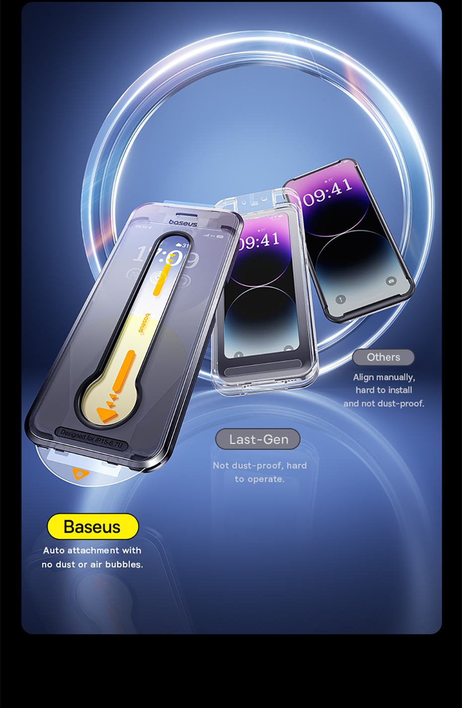 Baseus Crystalline Series Full-Coverage Blue-Light Filtering Tempered ...
