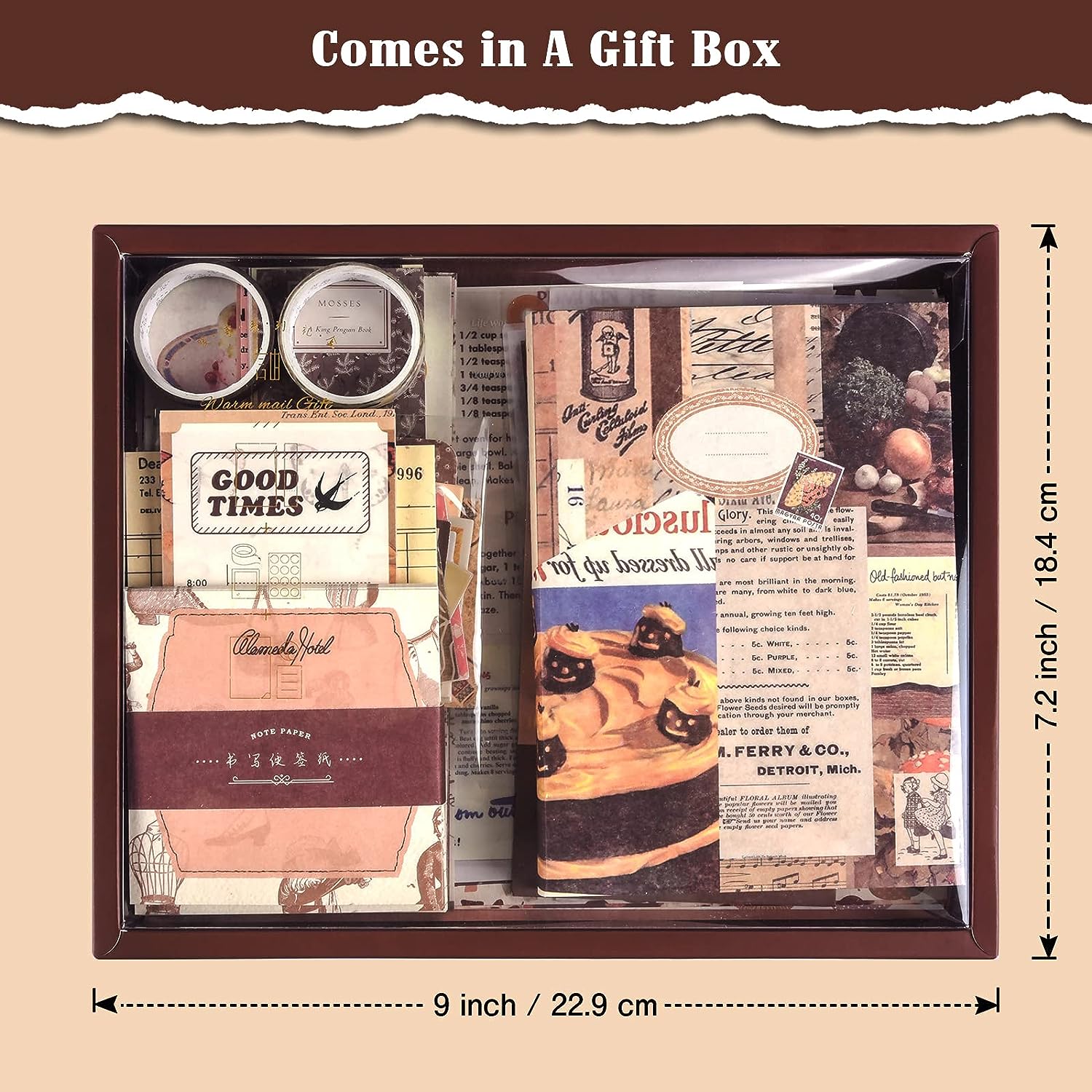 Vintage Scrapbooking Supplies Kit, Bullet Junk Journal Kit with ...