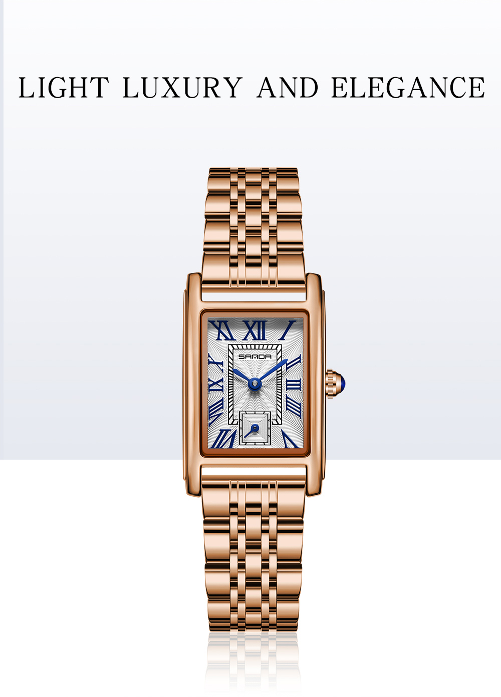 SANDA Brand Luxury Fashion Elegant Design Rectangle Dial Women Watches ...
