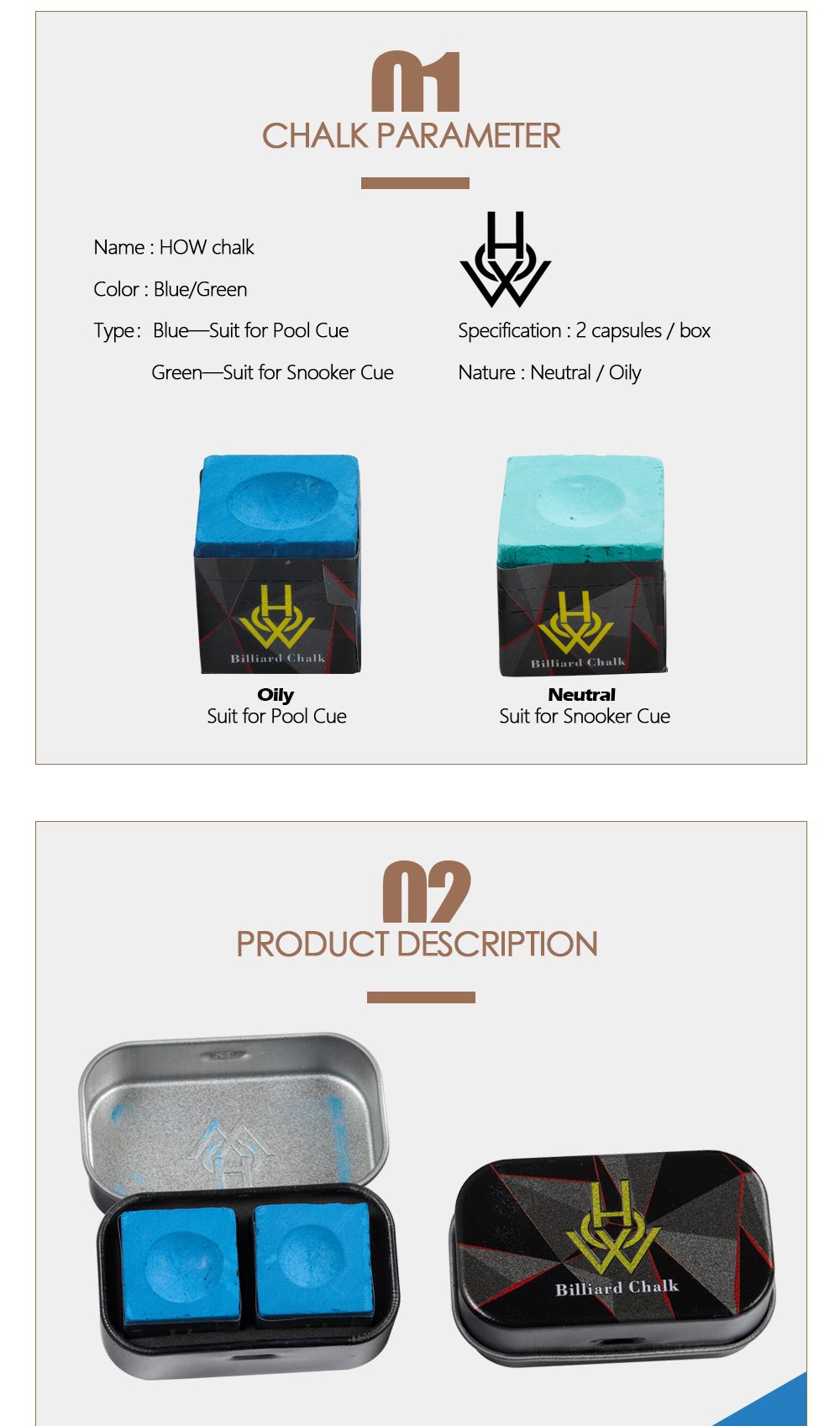 HOW Chalk Billiard Cue Tailor-made Chalk Snooker Chalk Powder Pool ...