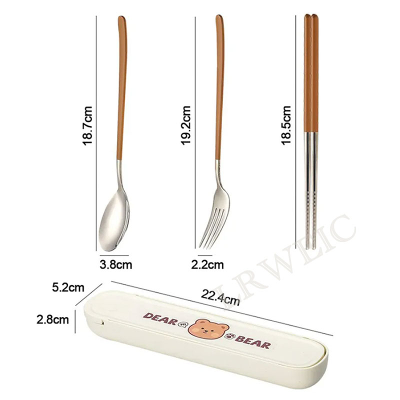 Portable Travel Chopsticks Spoon Set 304 Stainless Steel Student ...