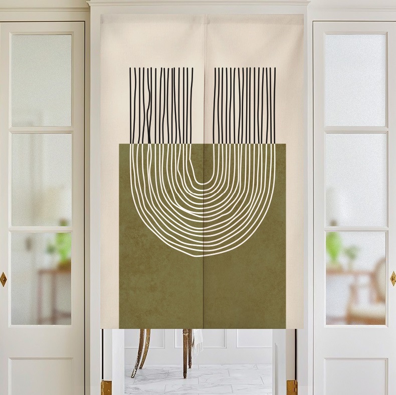 Ins Green Room Door Curtain for Kitchen Living Room Home Decor Large