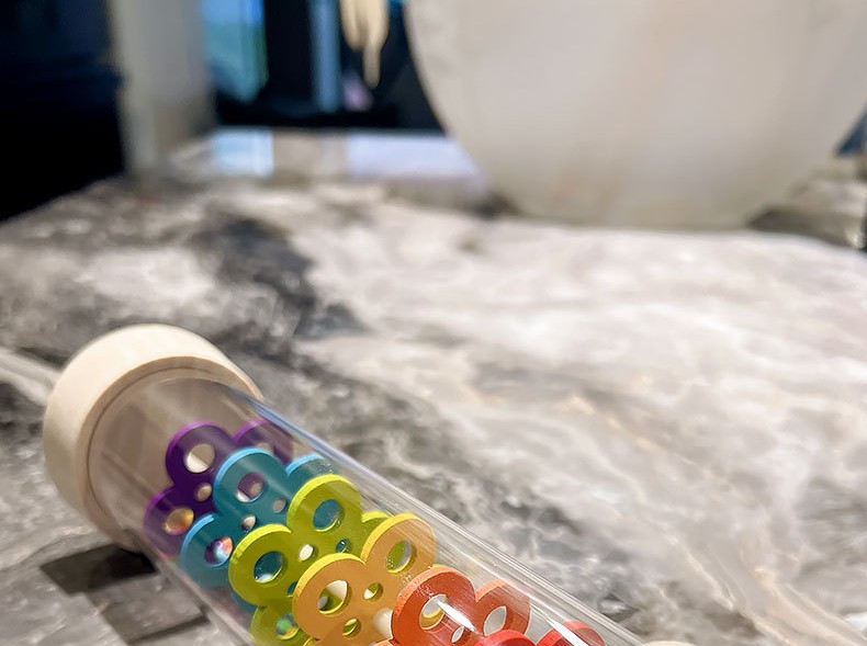 Wooden Rainstick Rainbow Rainmaker Toy Rhythm Instrument and Rattle for ...