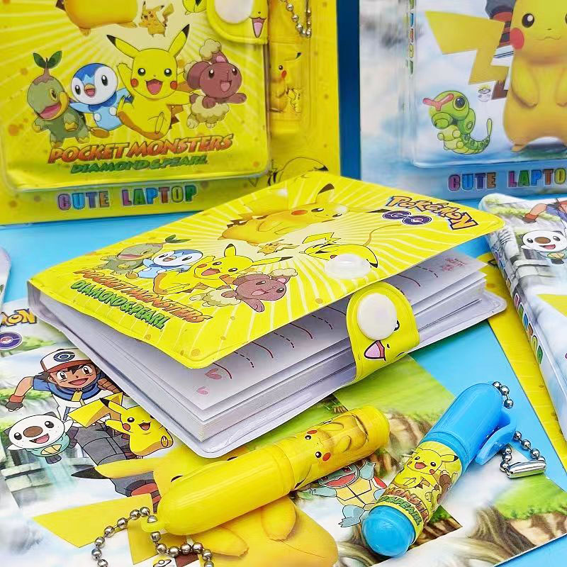 Kids notebook with pen Pokemon notebook Pikachu doll pen Students and ...