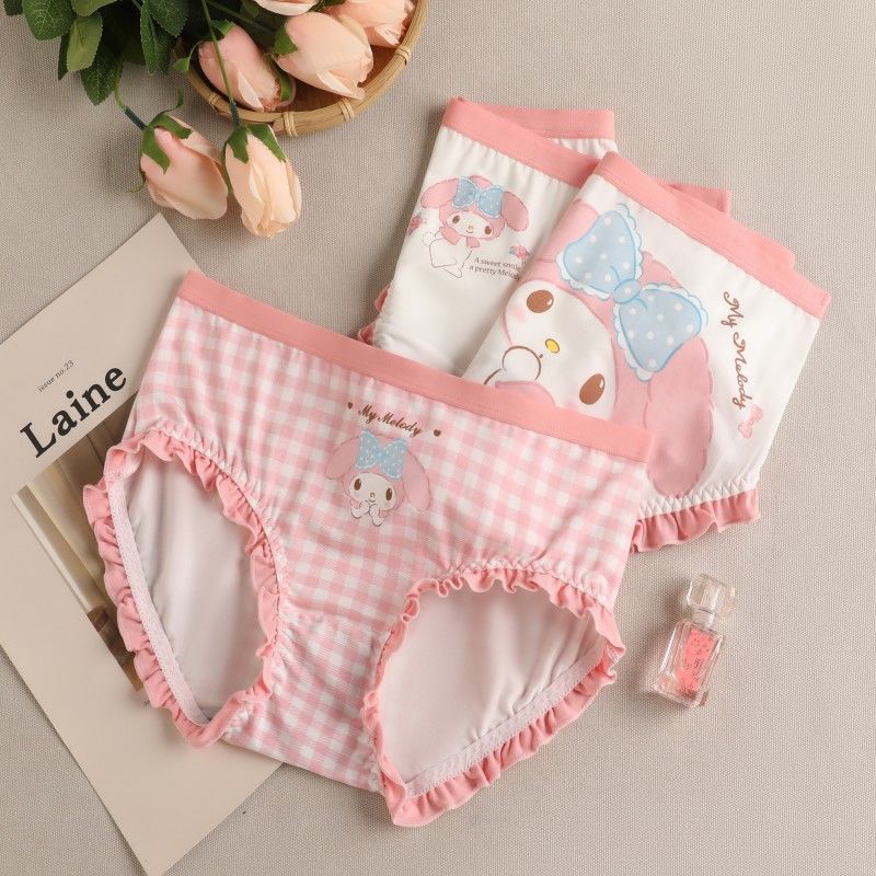 My Melody & Cinnamoroll Cute Girls Cotton Panties Briefs Women's Underwear  Daily