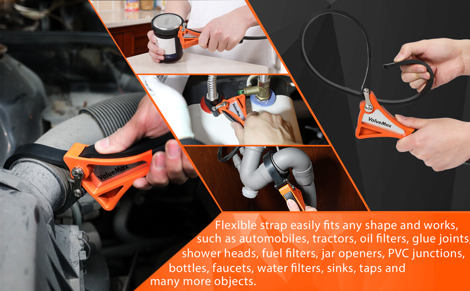 Shower Filter ValueMax 2-Piece Strap Adjustable Wrench Set - Max 4" (S) & 6 Shower Oil