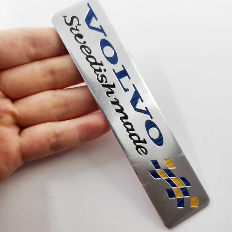 1 x Aluminum VOLVO Swedish Made Logo Car Auto Decorative Emblem Badge ...