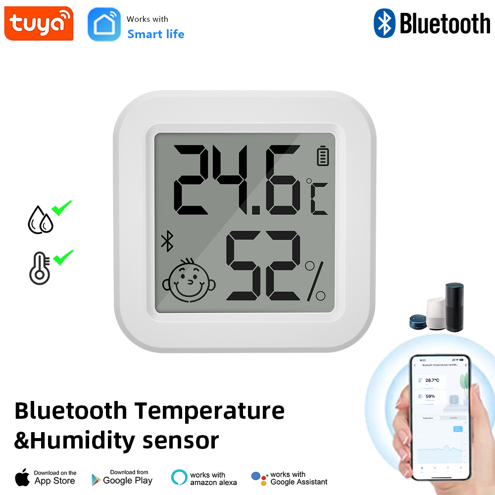 One Set Tuya Bluetooth Temperature And Humidity Sensor, Mini LCD Smart ...