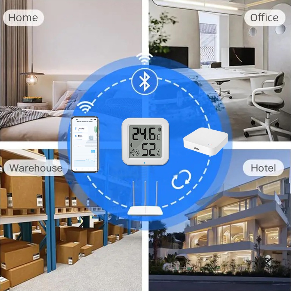 One Set Tuya Bluetooth Temperature And Humidity Sensor, Mini LCD Smart ...