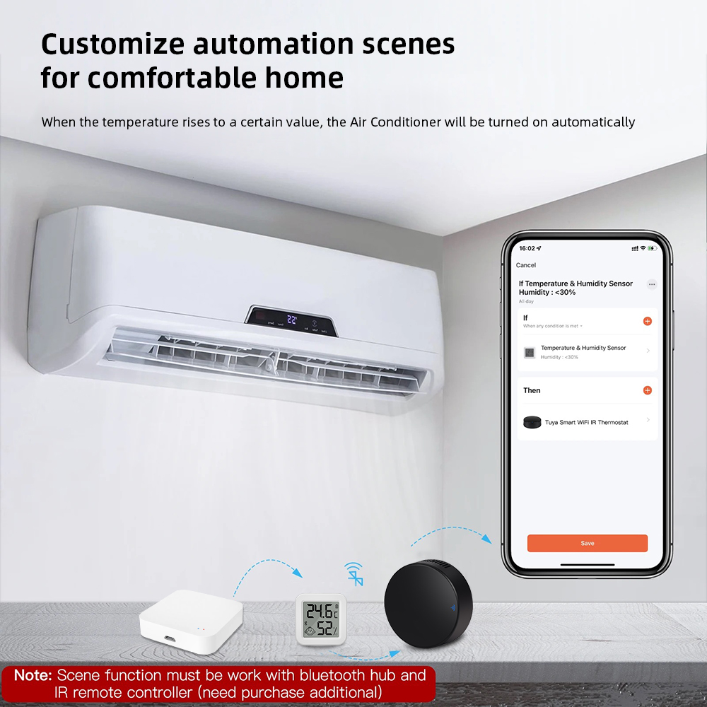 One Set Tuya Bluetooth Temperature And Humidity Sensor, Mini LCD Smart ...