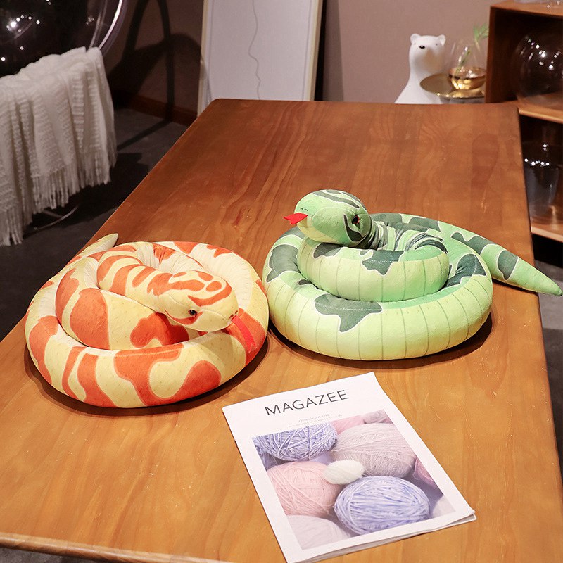 110cm/190cm Giant Snakes Plush Toy Simulation Long Golden Python ...