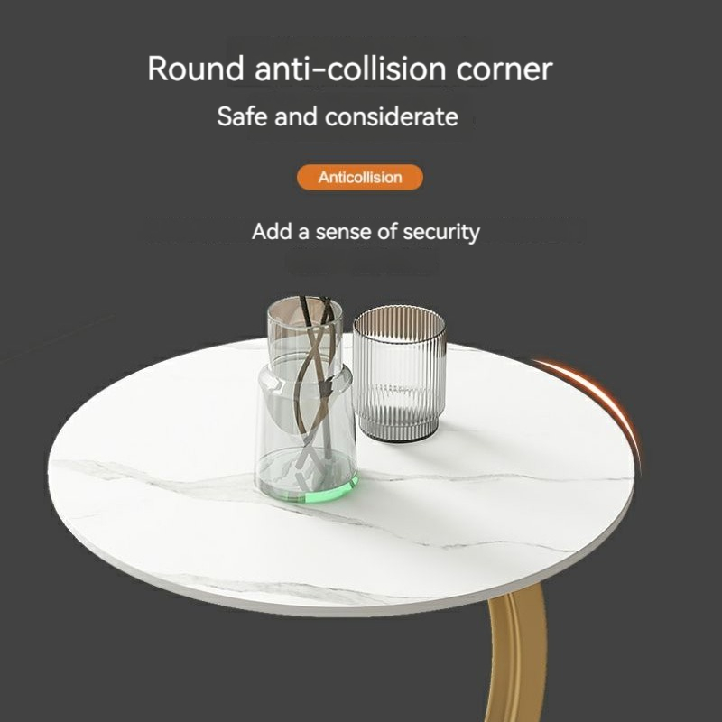 Simple Bedside Table Small Round Table Coffee Table Movable Sofa Side ...