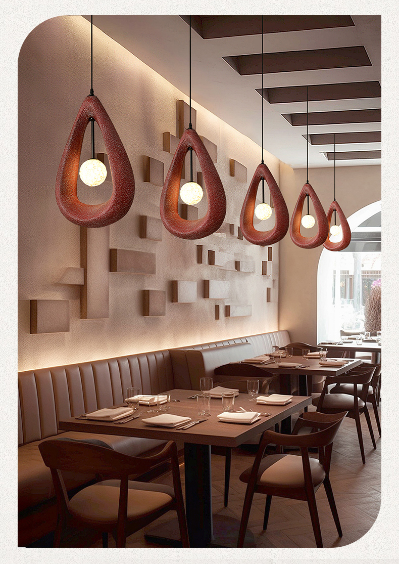 Image showcasing Nordic Pendant Light Minimalism Wabi Sabi LED Pendant Chandeliers ...