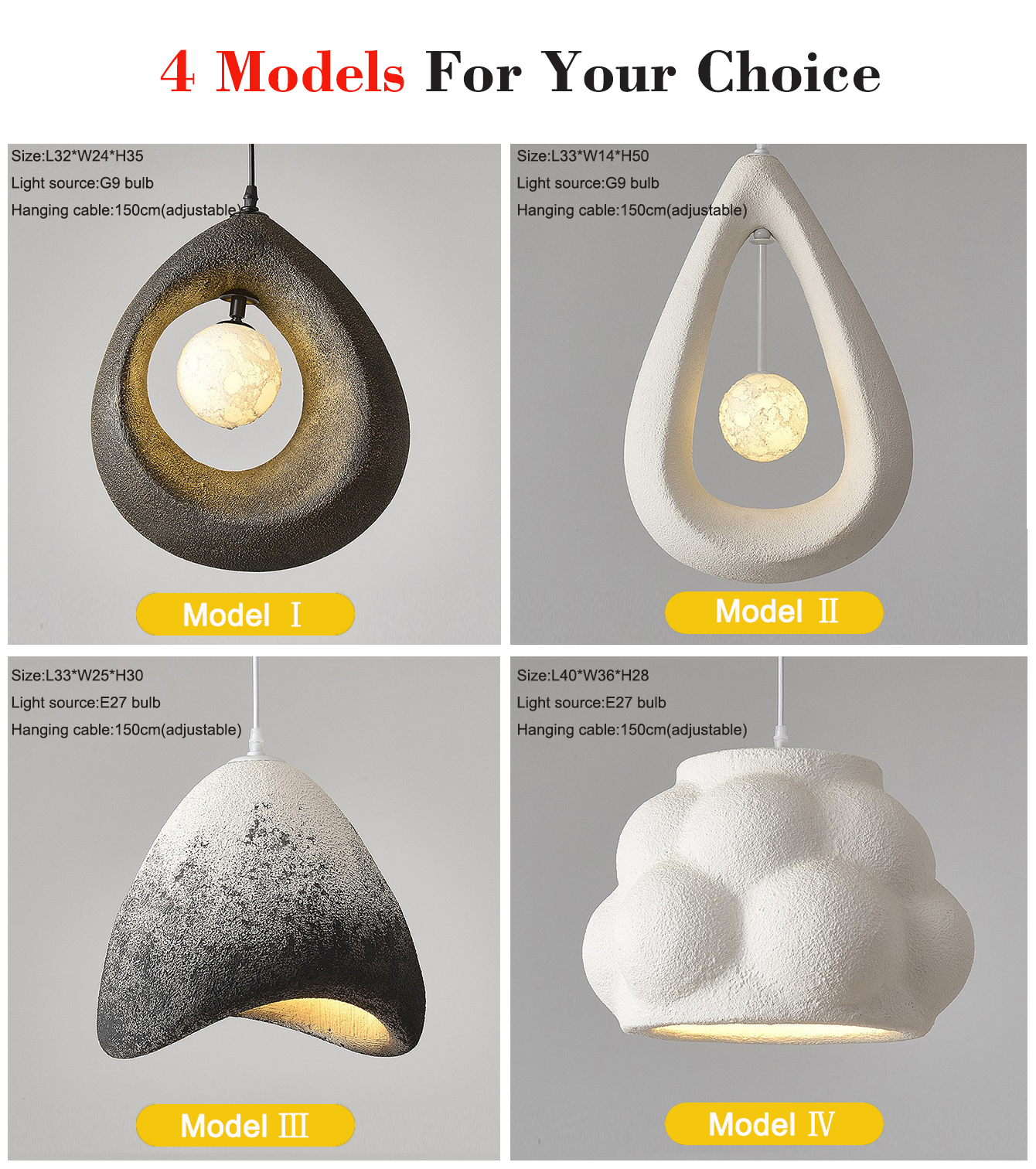 Picture of Nordic Pendant Light Minimalism Wabi Sabi LED Pendant Chandeliers ...