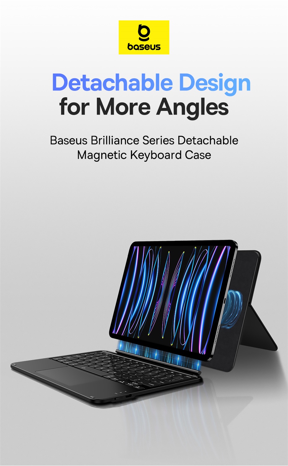Baseus Brilliance Series Detachable Magnetic Keyboard Case for Pad Air4 ...