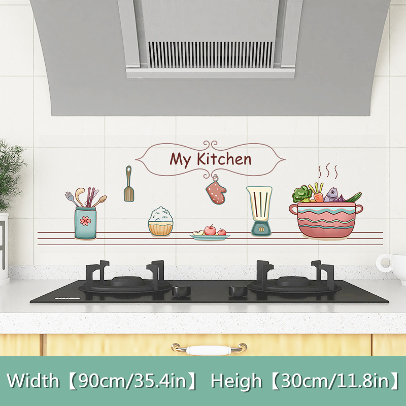1pc Kitchen Proof-Oil Sticker, Restaurant Decoration Transparent ...