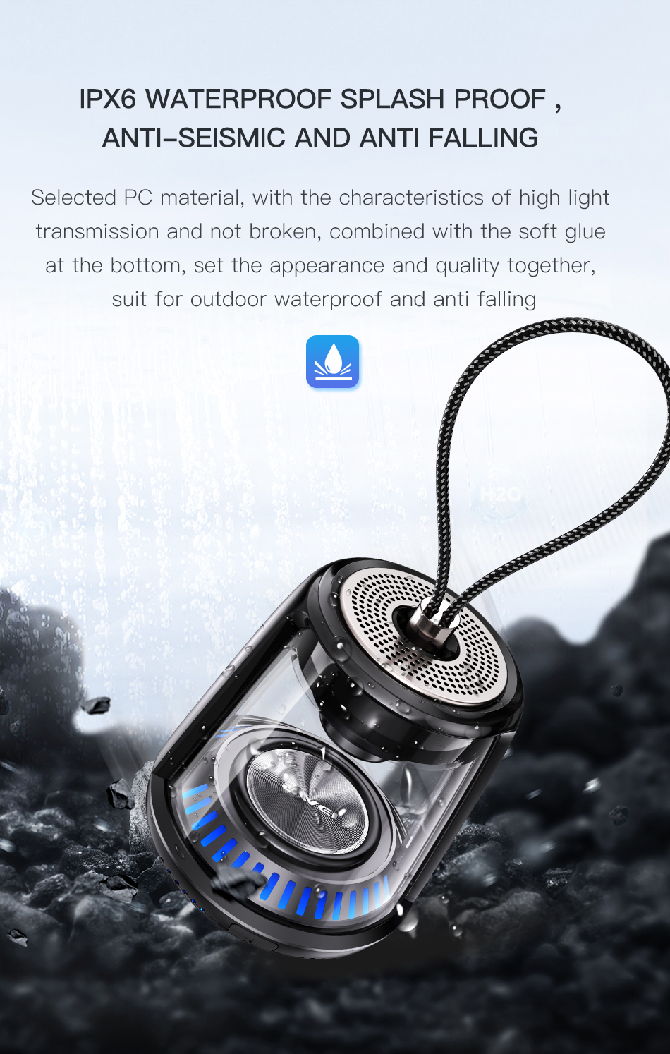 AWEI Y666 Mini Bluetooth Speaker Outdoor Portable Support Dual Speaker ...
