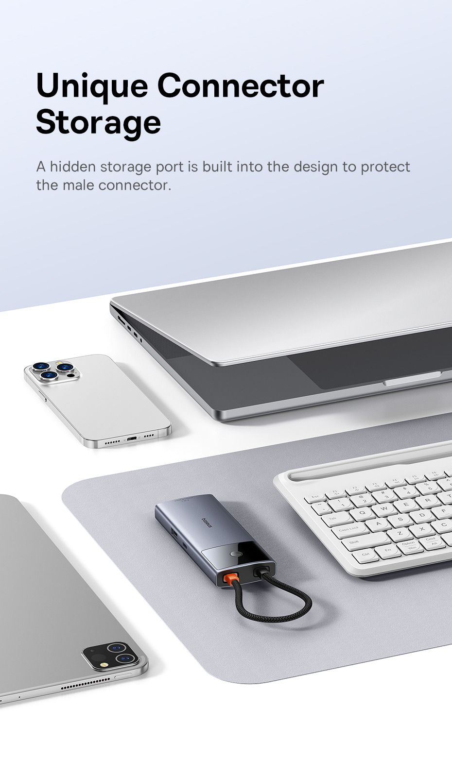 YISH USB C Hub 6-in-1 Multiport Adapter mit USB C PD100W, 4K HDMI, 2 x USB A, SD/TF Kartenleser für MacBook Pro, Air, Dell XPS, Lenovo Thinkpad, HP Laptops usw