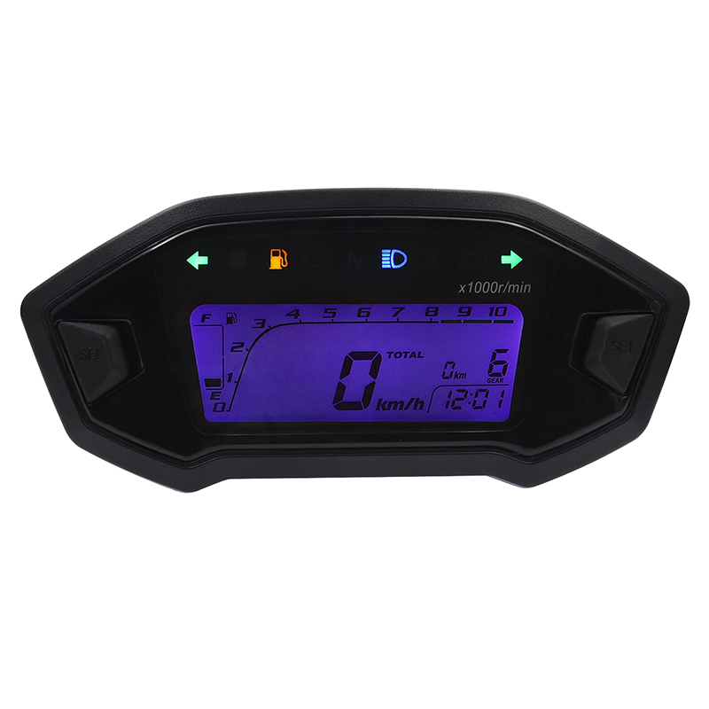 10000Rpm Led Adjustable Speedometer Universal Motorcycle 7 Colors ...