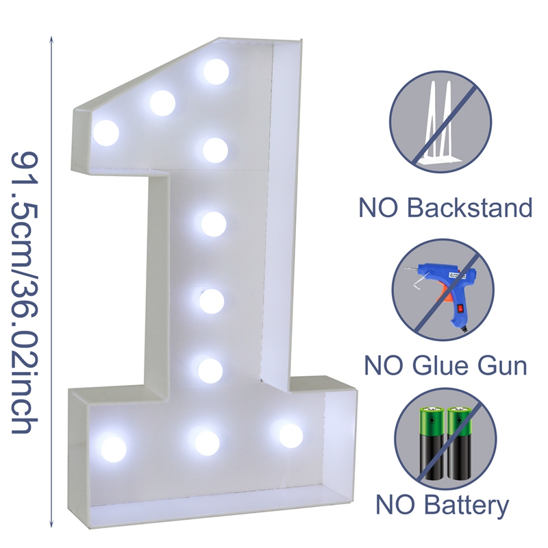 LED Light Up Numbers Large Cardboard Number for Birthday 21st 30th 40th ...