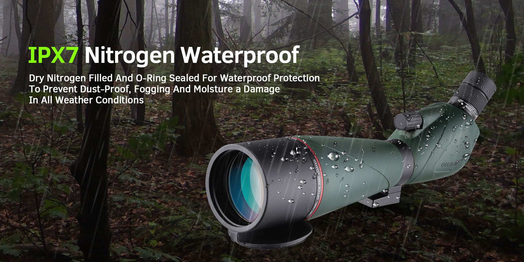 USCAMEL Spotting Scope 20-60x80 Zoom Monocular Telescope Nitrogen ...