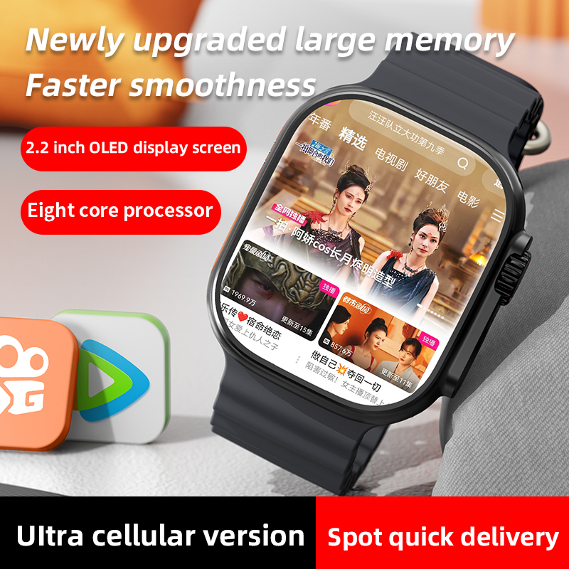 TOP 4G Android S9 Ultra Smart Watch 1:1 49mm AMOLED Screen 4 Core CPU ...
