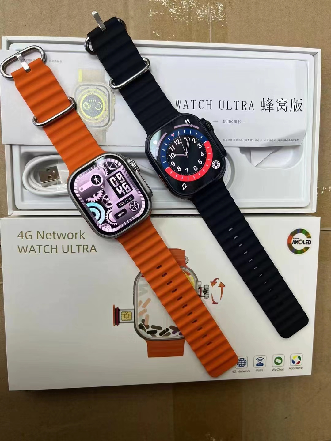 TOP 4G Android S9 Ultra Smart Watch 1:1 49mm AMOLED Screen 4 Core CPU ...