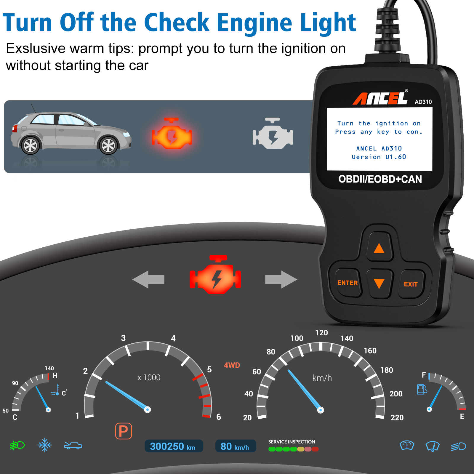 ANCEL X7 All System OBD2 Scanner Bidirectional Diagnostic Scan