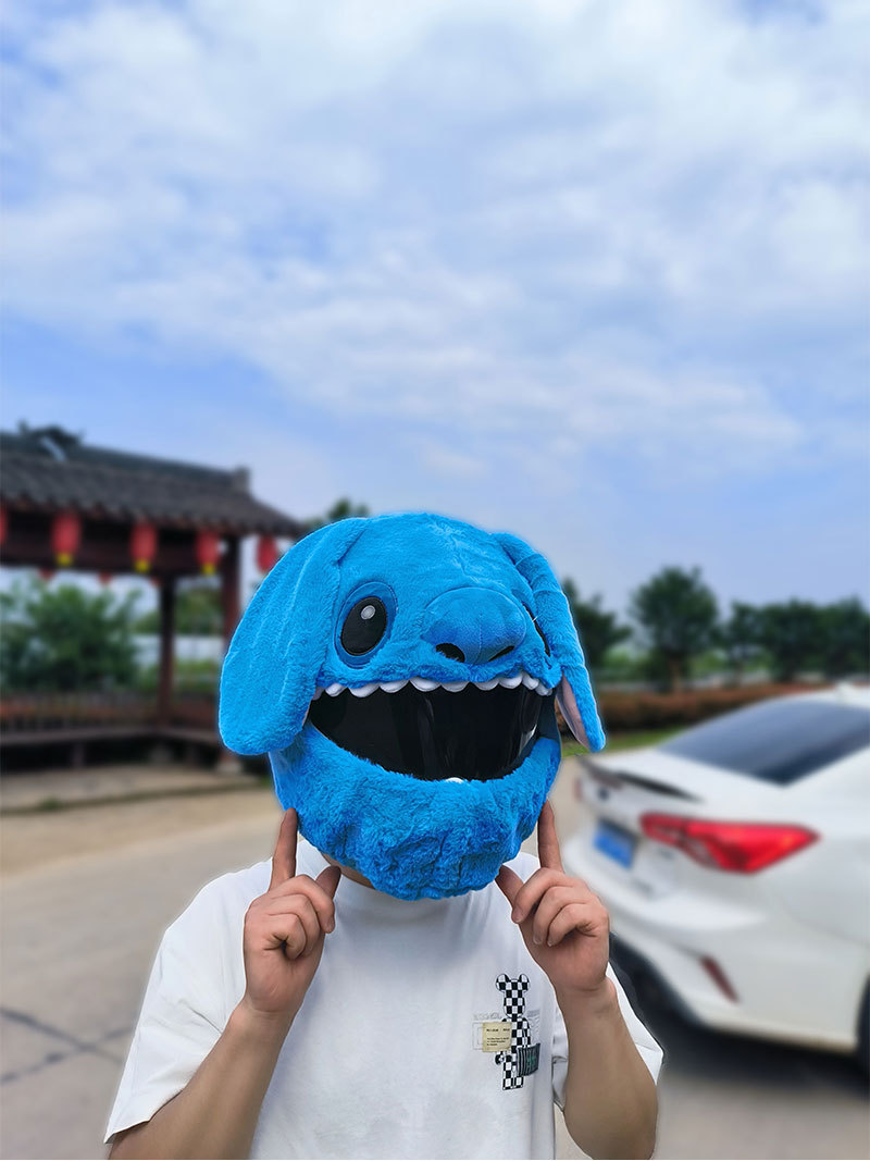 Motorcycle Helmet Cover Bike Helmet Hat Funny Plush Head Bike