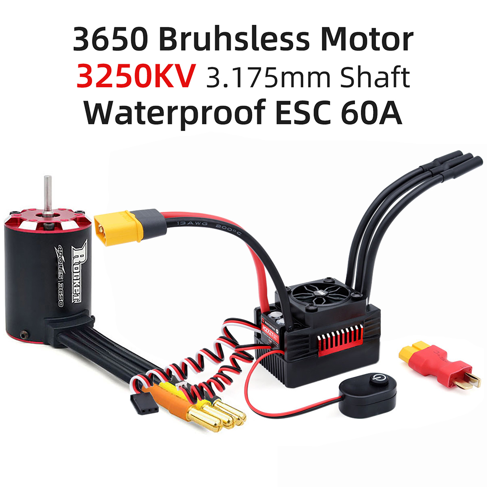 Rocket V2 Supersonic Brushless Motor w/Temp Sensor 3650 3660 3665 w/50A ...