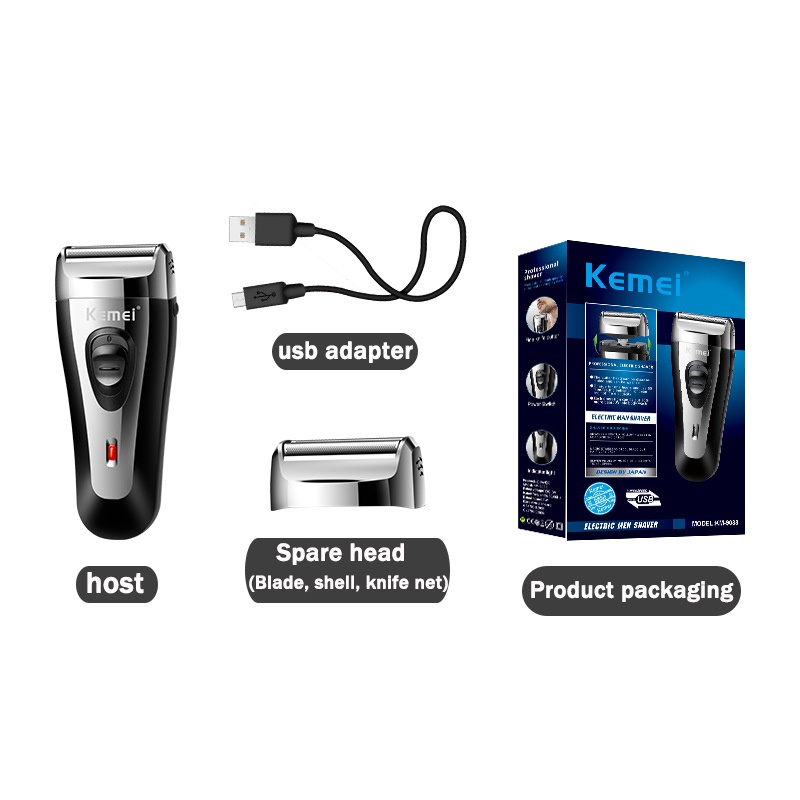 KEMEI Shaver KM-9038 Powerful Rechargeable Shaver For Men Foil Electric ...